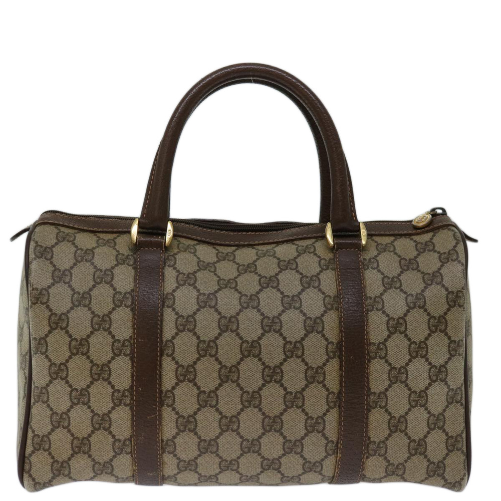 GUCCI GG Supreme Web Sherry Line Hand Bag PVC Beige Red 40 02 007 Auth 67806 - Picture 2 of 16